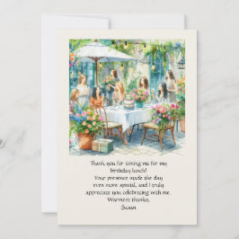 Geburtstagsmittagsessen Flat Danke Karte