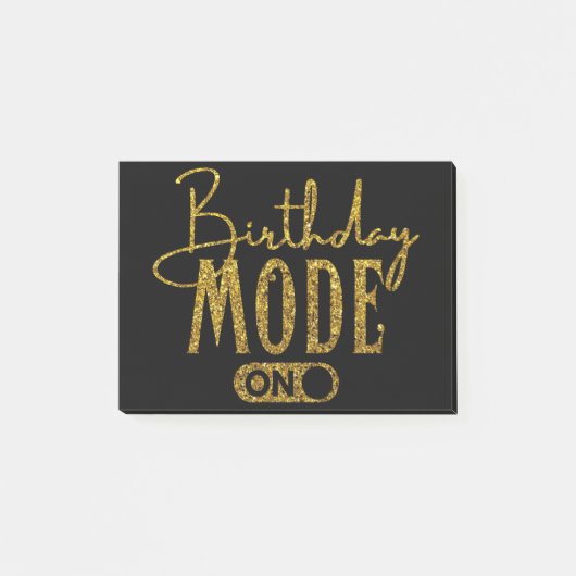 Geburtstagsmodus aktiviert | Geburtstagspartei Post-it Klebezettel (Vorderseite)