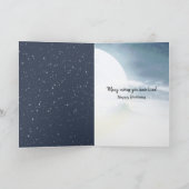 Geburtstagsmond mit Wasserreflektion Karte (Innenseite)