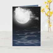 Geburtstagsmond mit Wasserreflektion Karte (Gelbe Blume)