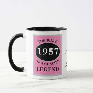 Geburtstagsmonogramm Jahr hinzufügen und schwarz r Tasse