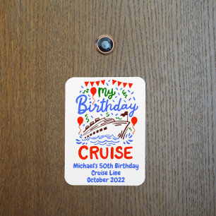Geburtstagsmonogramm Kreuzfahrt Kabinentür Magnet