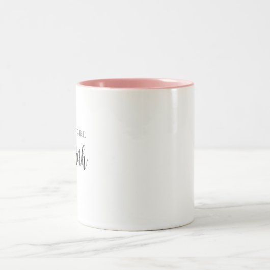 Geburtstagsmonogramm Zweifarbige Tasse (Mittel)