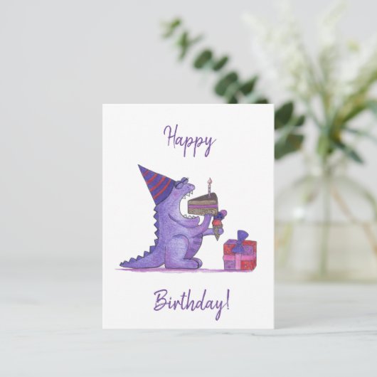 Geburtstagsmonster Postkarte (Stehend Vorderseite)