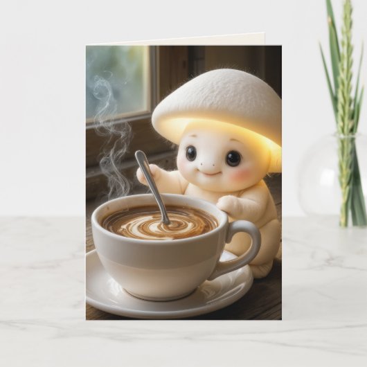 Geburtstagsmushroom Munchkin mit Kaffee Karte (Vorderseite)