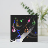 Geburtstagsmusik individuelle Einladung (Stehend Vorderseite)