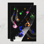 Geburtstagsmusik individuelle Einladung (Vorne/Hinten)