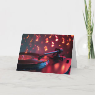 Geburtstagsmusik mit Neon Notes Turntable Karte