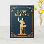 Geburtstagsmusiker Gold Karte (Gelbe Blume)