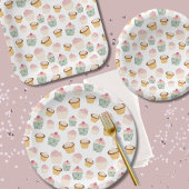 Geburtstagsmuster für Cupcakes Pappteller