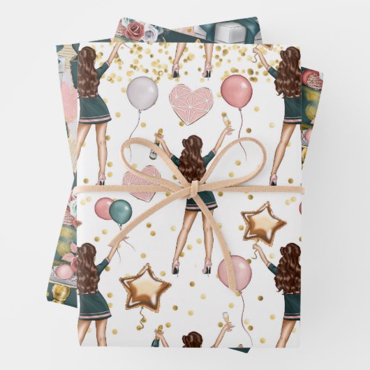 Geburtstagsmuster  geschenkpapier set (Beispiel)