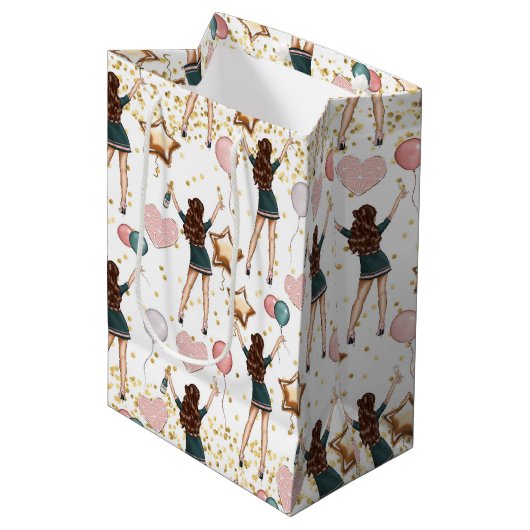 Geburtstagsmuster mittlere geschenktüte (Vorderseite Schrägansicht)