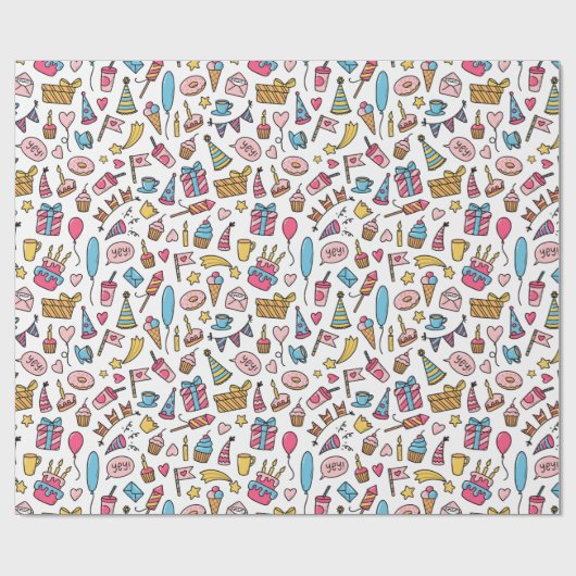 Geburtstagsmusterpapier Geschenkpapier (Flach)