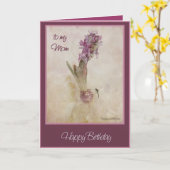 Geburtstagsmutter Hyazinthen und Drachenfliege Karte (Gelbe Blume)