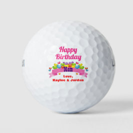 Geburtstagsmutter Mama Golfer Niedliche Herzen Nam Golfball