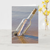 Geburtstagsnachricht in Flasche Karte (Gelbe Blume)