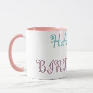 Geburtstagsnachricht rosa extravagantes Drehbuch Tasse