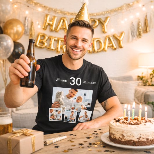 Geburtstagsnahrung Foto Collage T-Shirt