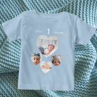 Geburtstagsname Alter Foto Collage Baby Boy Blau