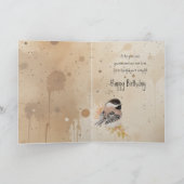 Geburtstagsname Chickadee-Vogel Karte (Innenseite)