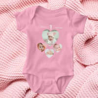 Geburtstagsname Foto Collage Baby Girl pink