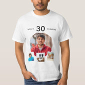 Geburtstagsname Foto Collage Typ T-Shirt (Vorderseite)