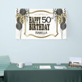 Geburtstagsname und -alter - Schwarze Balkone Banner (Messeveranstaltung)