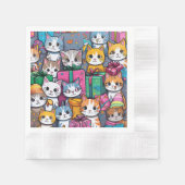 Geburtstagsnapkins mit Geschenken und Kätzchen Serviette (Vorderseite)