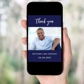 Geburtstagsnavy Blue Foto Dankeschön Karte