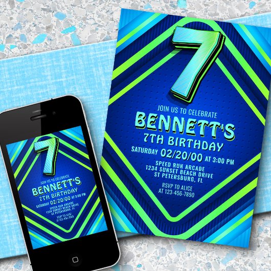 Geburtstagsneon Einladung