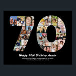 Geburtstagsnummer 70 Foto Collage Geschenk Poster<br><div class="desc">Mit dieser bezaubernden 70. Geburtstagsnacht-Collage können Sie Jahre voller Erinnerungen und Abenteuer erleben. Diese individuell gestaltbare Vorlage ist die perfekte Mischung aus Kreativität und Stimmung und ermöglicht Ihnen, ein wahrhaft unvergessliches und personalisiertes Geschenk für den besonderen Tag Ihrer Lieben zu machen. Erleben Sie das Wesentliche von unglaublichen Jahren in einem...</div>