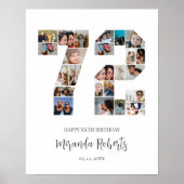 Geburtstagsnummer 72 Custom Foto Collage Poster (Vorne)