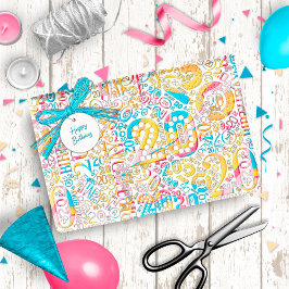 Geburtstagsnummer Word Cloud 20 B ID270 Geschenkpapier