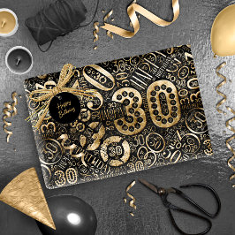 Geburtstagsnummer Word Cloud 30 C ID270 Geschenkpapier