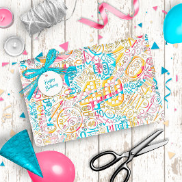 Geburtstagsnummer Word Cloud 40 B ID270 Geschenkpapier