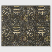 Geburtstagsnummer Word Cloud 40 C ID270 Geschenkpapier (Flach)