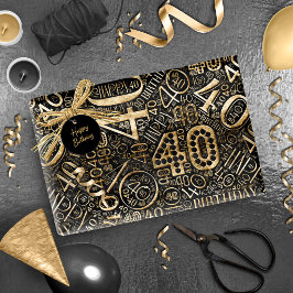 Geburtstagsnummer Word Cloud 40 C ID270 Geschenkpapier