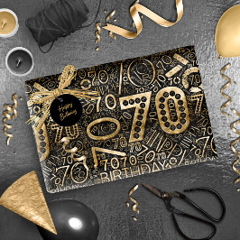 Geburtstagsnummer Word Cloud 70 C ID270 Geschenkpapier