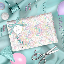 Geburtstagsnummer Word Cloud Dreißig A ID270 Geschenkpapier