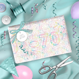 Geburtstagsnummer Word Cloud siebzig A ID270 Geschenkpapier