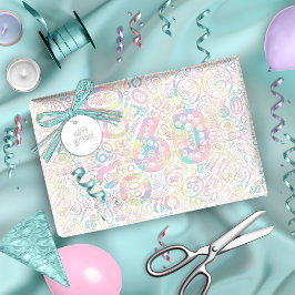 Geburtstagsnummer Word Cloud Sixty A ID270 Geschenkpapier