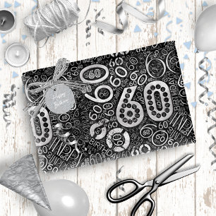 Geburtstagsnummer Word Cloud Sixty D ID270 Geschenkpapier