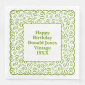 Geburtstagsnummernskala grün/weiß serviette (Vorderseite)