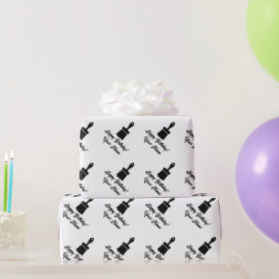 Geburtstagspapier mit Pinselzeichnung Geschenkpapier