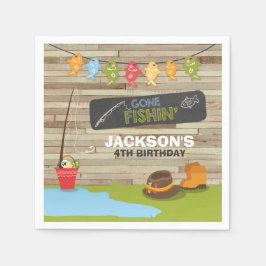 Geburtstagspapier Napkin Boy Wood Reeling Serviette