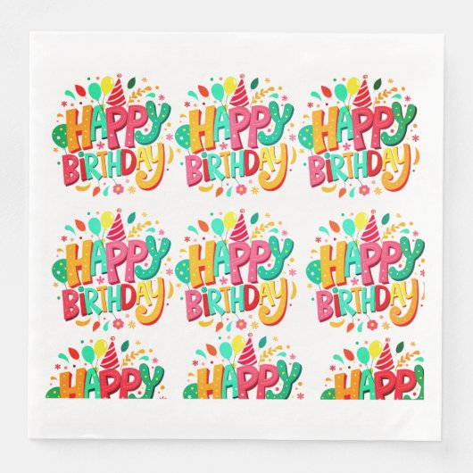 Geburtstagspapier Napkins Serviette (Vorderseite)