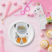 Geburtstagspapier-Teller, Bier Pappteller (Party)