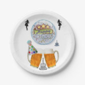 Geburtstagspapier-Teller, Bier Pappteller (Vorderseite)