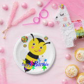 Geburtstagspapier-Teller, Hummeln Pappteller (Party)