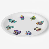 Geburtstagspapier-Teller mit Eiscremesonden Pappteller (Schrägansicht)